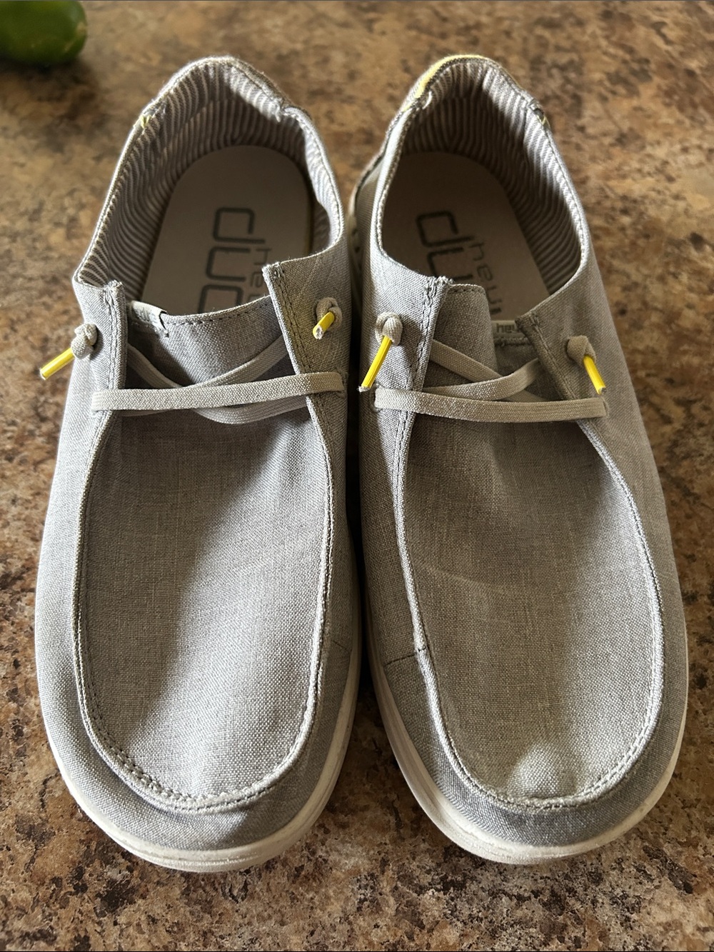 Hey Dude Wendy Rise Gray Stripe Women’s Size 7 US Platform Slip-On Casual Shoes